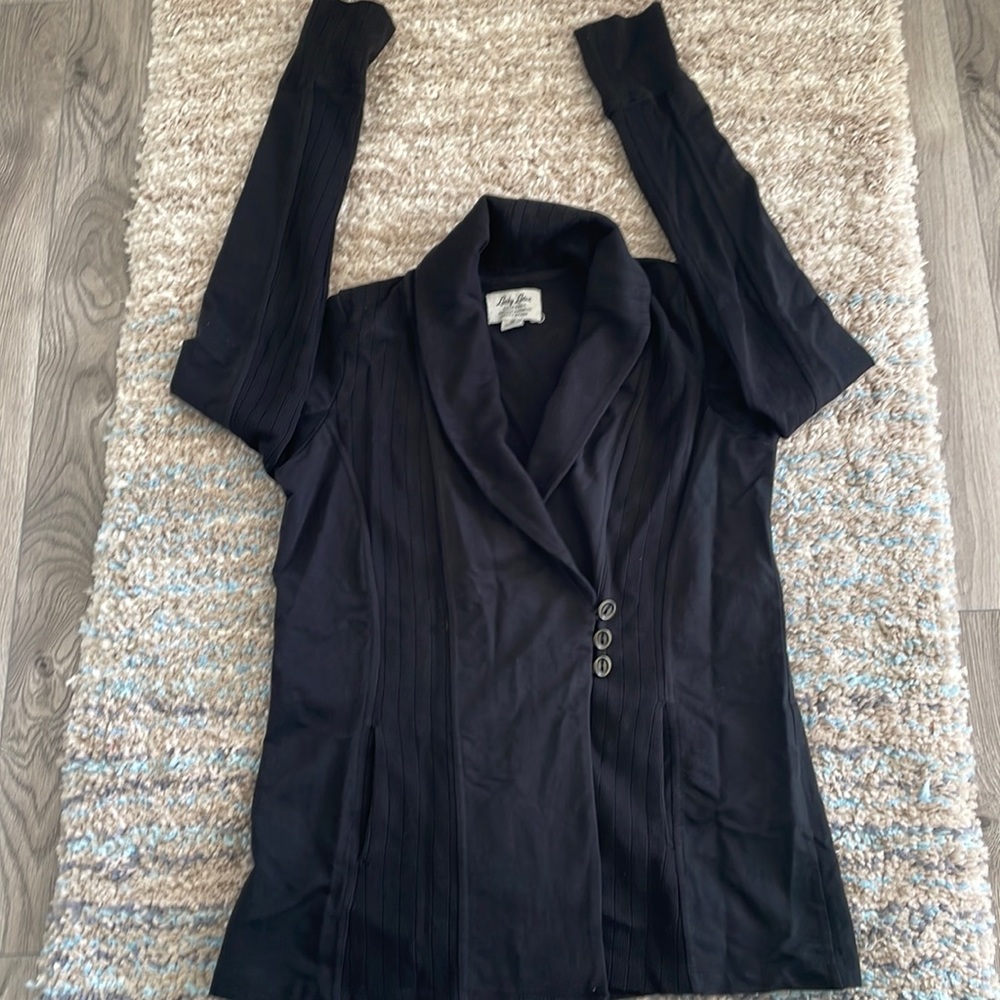 - Lucky lotus lucky brand black wrap cardigan with buttons size m